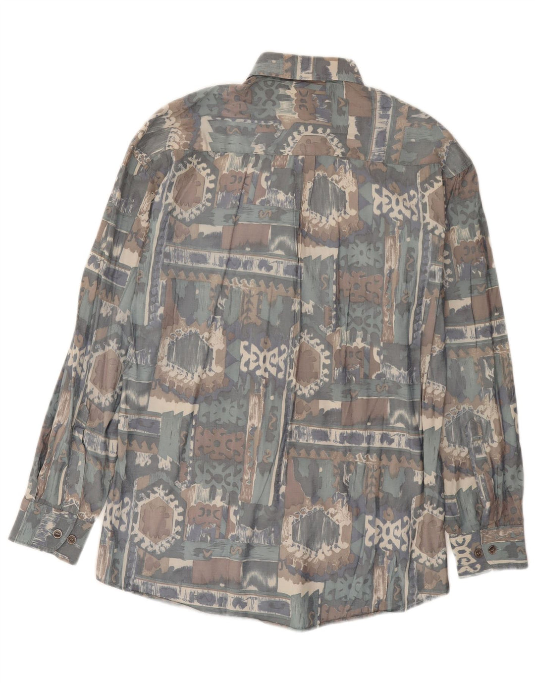 C & A Mens Abstract Pattern Shirt Size 37/38 Small Multicoloured Viscose