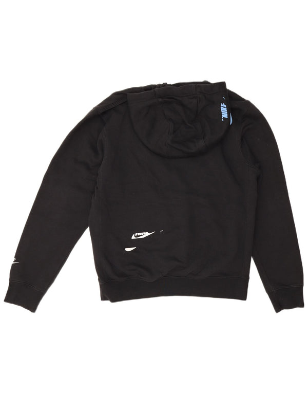 Nike Mens Graphic Hoodie Jumper Small Black Cotton