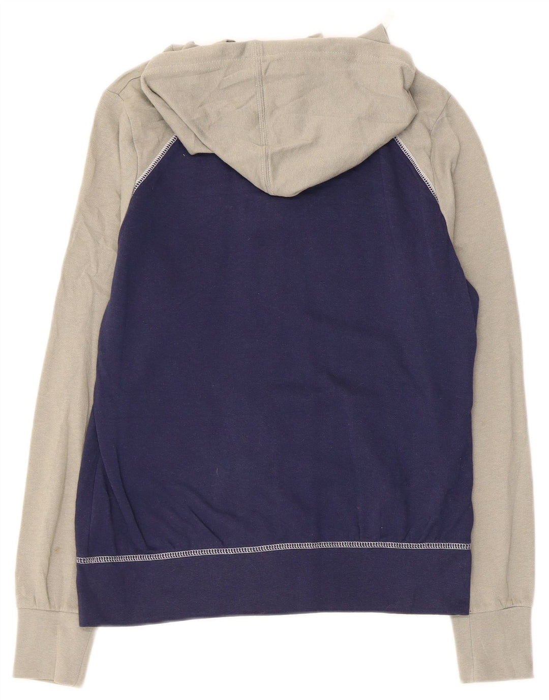 NFL Womens Patriots Zip Hoodie Sweater UK 10 Small Navy Blue Colourblock