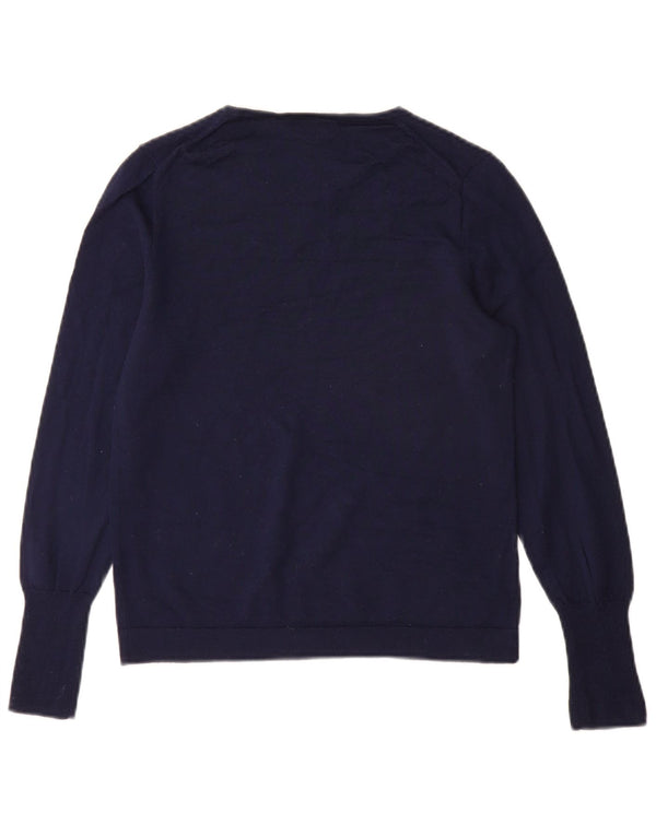 J. Crew Womens Boat Neck Jumper Sweater UK 10 Small Navy Blue