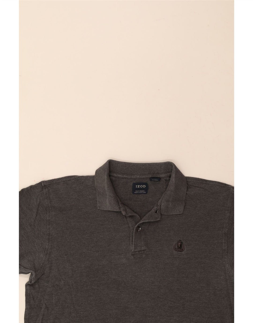 IZOD Mens Polo Shirt Medium Grey Cotton Vintage Izod and Second-Hand Izod from Messina Hembry 