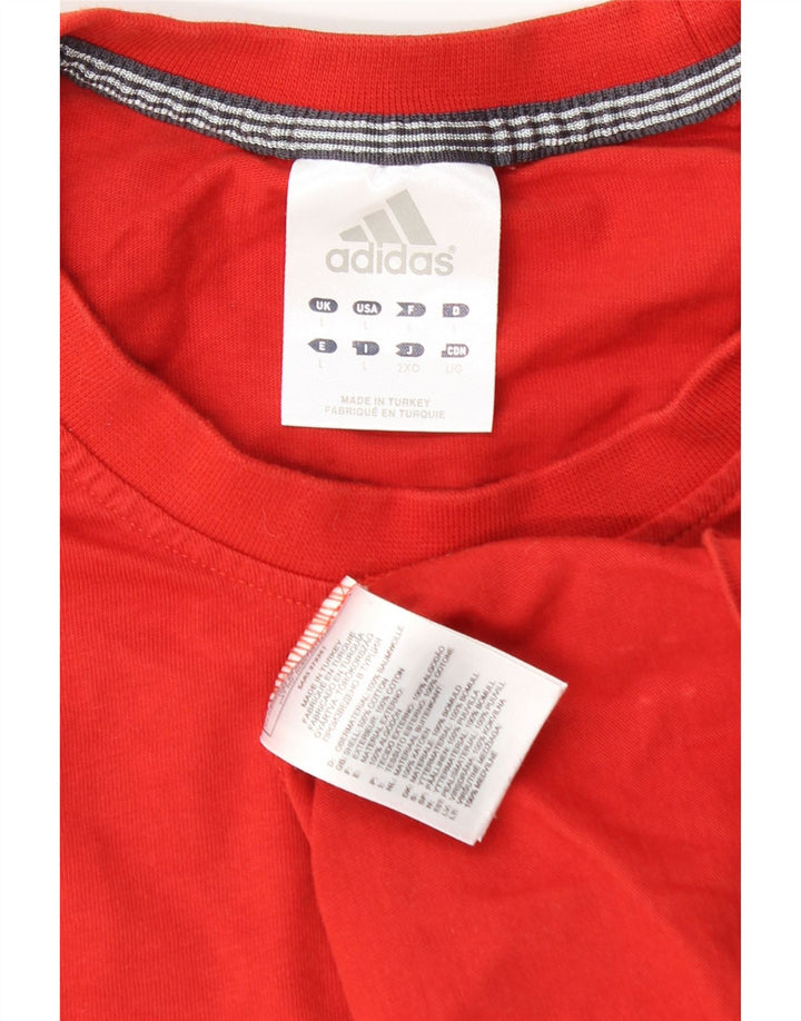 ADIDAS Mens T-Shirt Top Large Red Cotton
