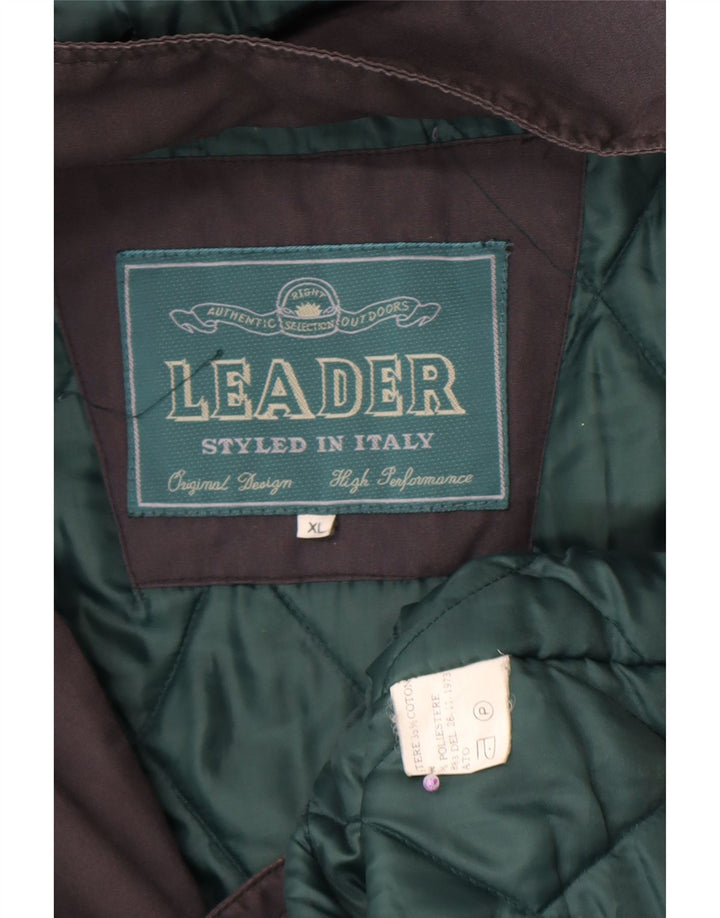 Leader Mens Hooded Padded Coat UK 42 XL Grey Polyester