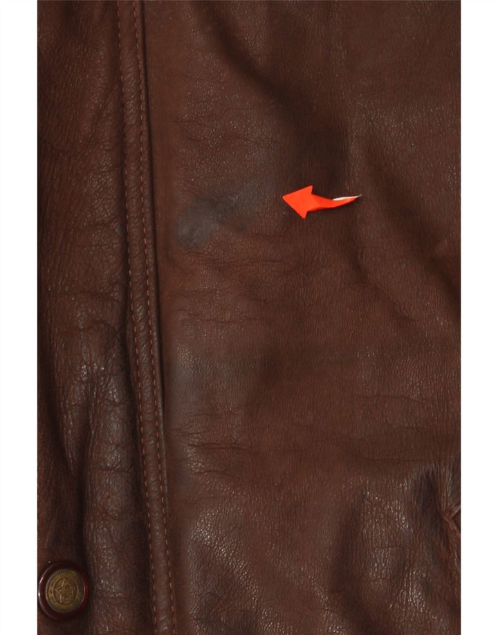 Vali Collection Mens Leather Jacket UK 40 Large Brown Leather