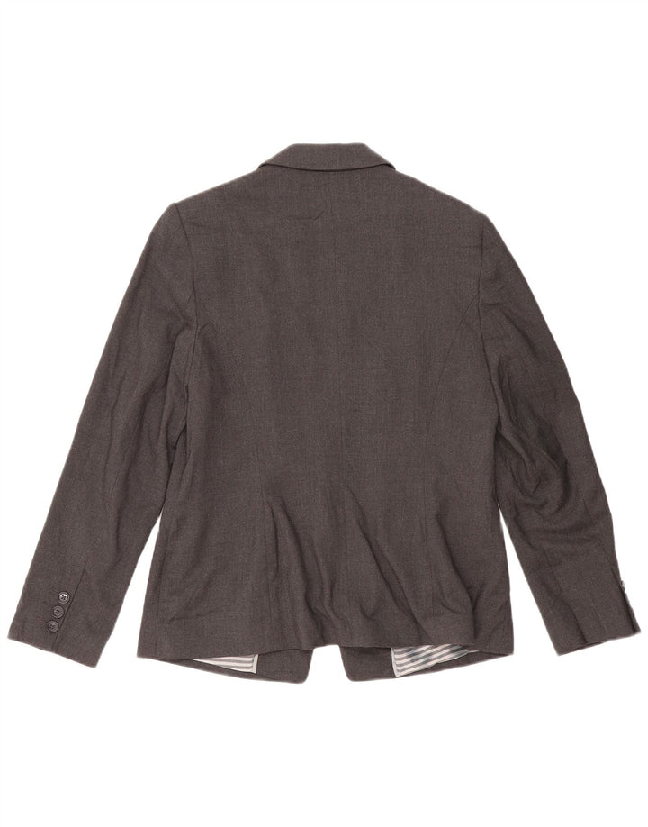 Marks & Spencer Womens 1 Button Blazer Jacket UK 14 Large Grey Flecked
