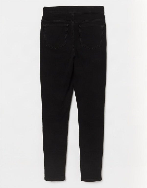 Marks & Spencer Womens Jegging Jeans UK 12 Medium W30 L29 Black Cotton