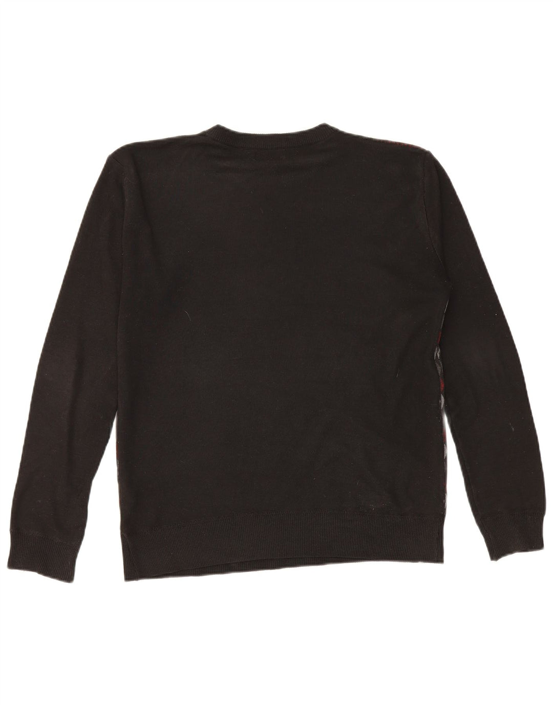 Pierre Cardin Mens Crew Neck Jumper Sweater Large Black Geometric Polyester