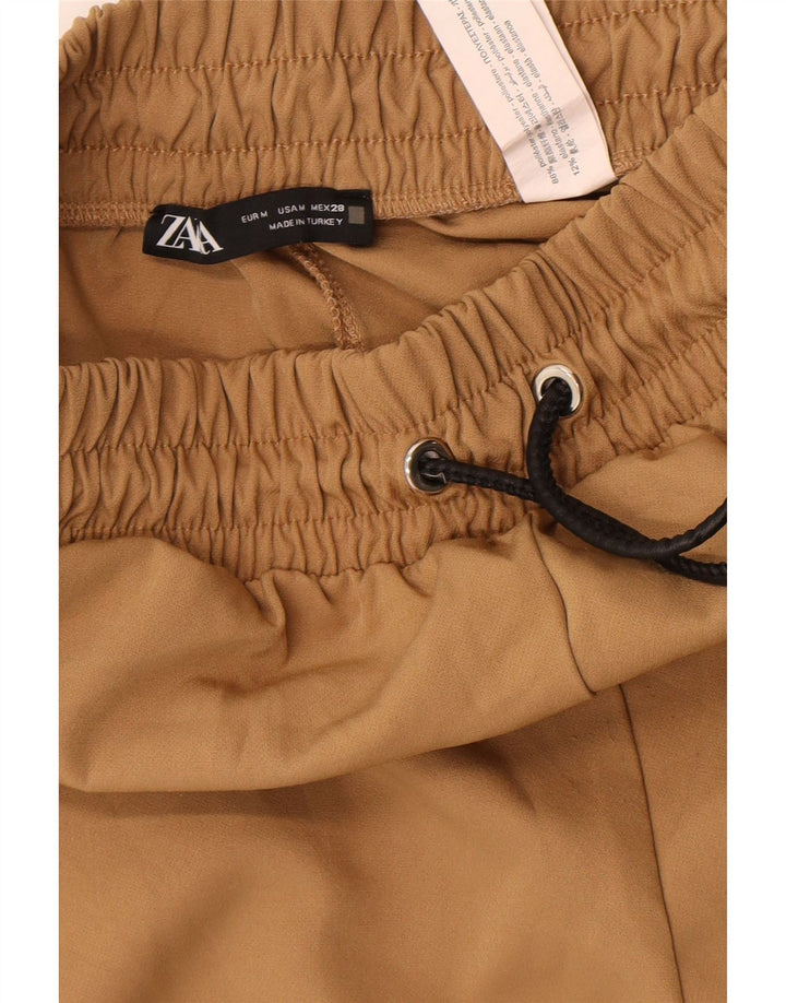 Zara Womens Tracksuit Trousers Joggers UK 12 Medium Brown Polyester