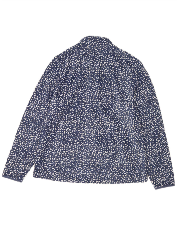 Marks & Spencer Womens Fleece Jacket UK 16 Large Navy Blue Spotted