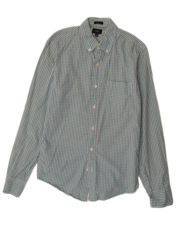 J. CREW Mens Slim Shirt Small Green Check Cotton