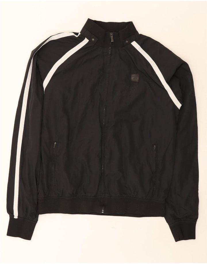 Fila Mens Bomber Jacket UK 40 Large Black Colourblock Polyester