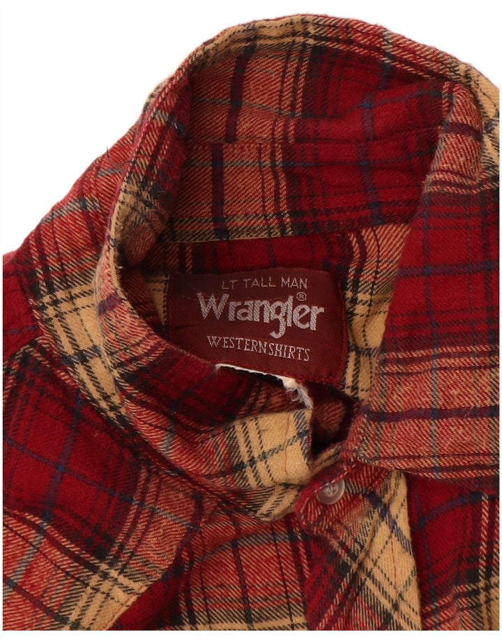 Wrangler Mens Flannel Shirt Large Red Check