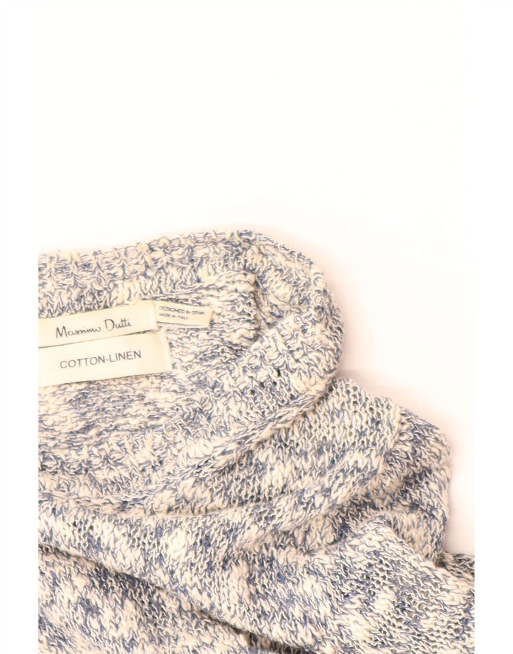MASSIMO DUTTI Womens Cardigan Sweater UK 12 Medium Grey Flecked Cotton