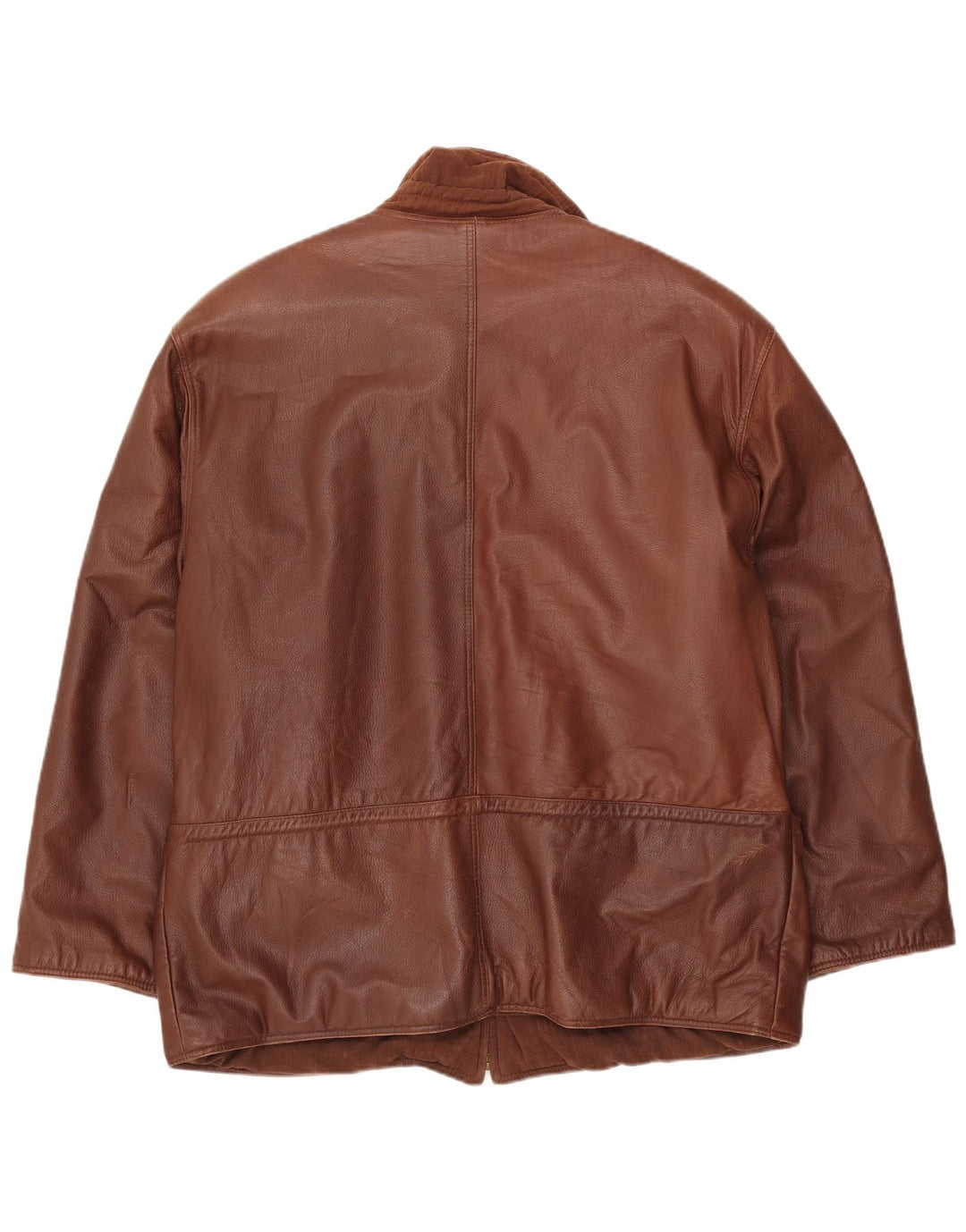 VINTAGE Mens Leather Jacket UK 42 XL Brown Leather