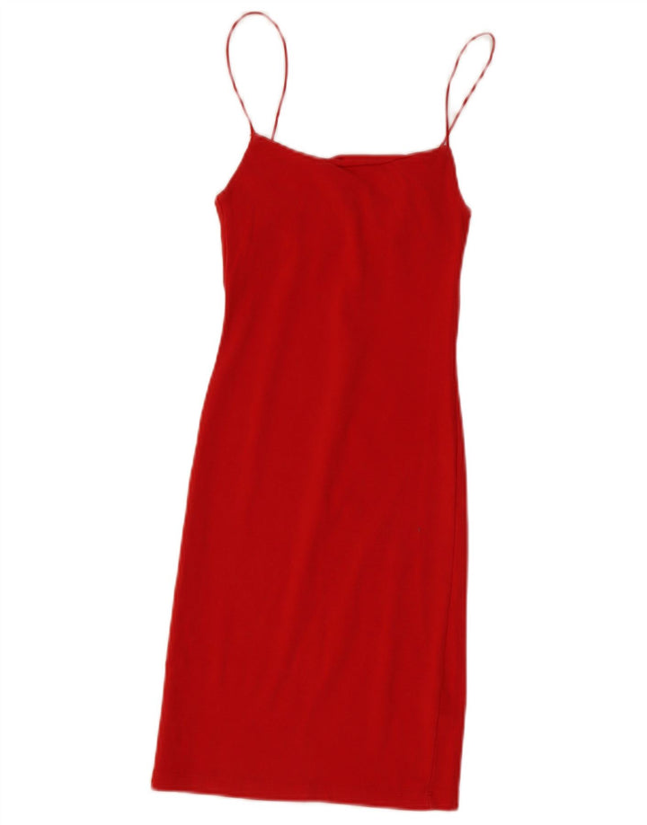 Zara Womens Sundress UK 8 Small Orange Cotton