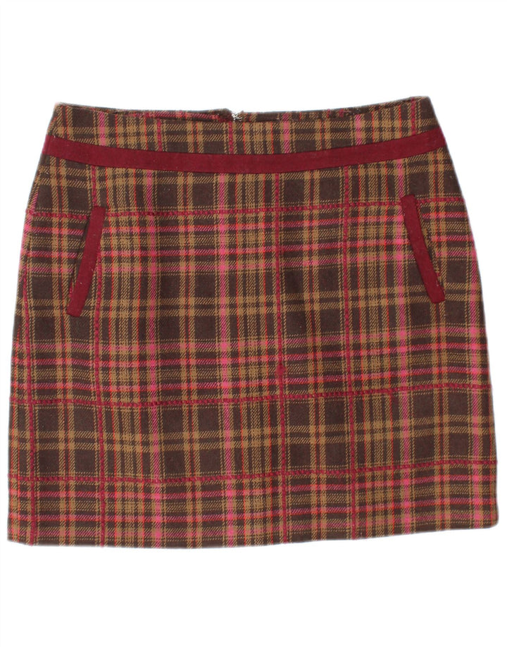 JOE BROWNS Womens Mini Skirt UK 12 Medium W32  Brown Check Acrylic