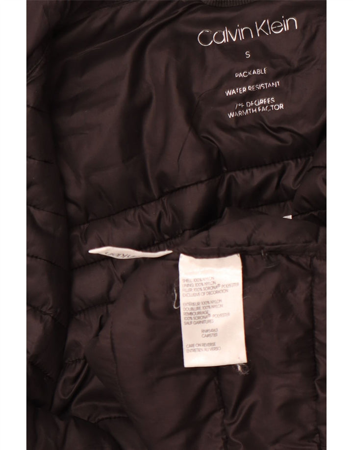 CALVIN KLEIN Mens Graphic Padded Jacket UK 36 Small Black Nylon