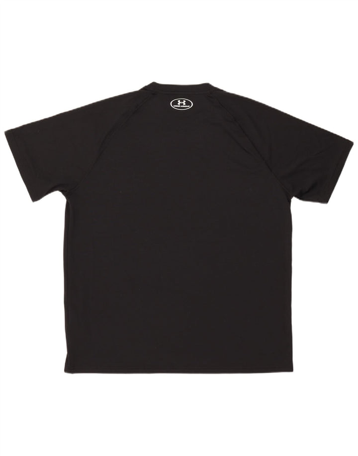 Under Armour Mens Heat Gear T-Shirt Top Large Black Polyester