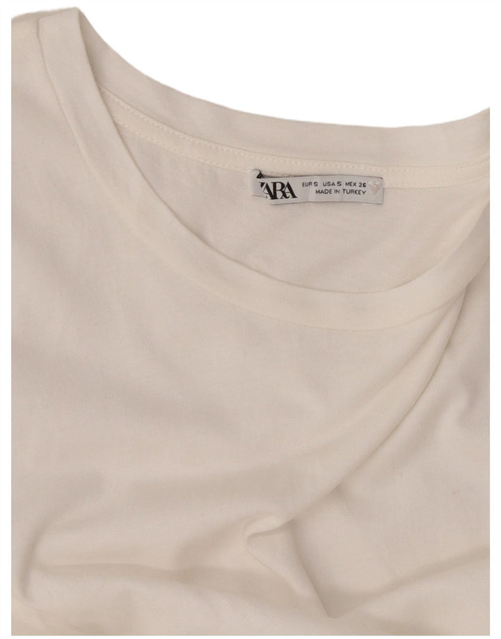 Zara Womens Crop Blouse Top UK 10 Small White