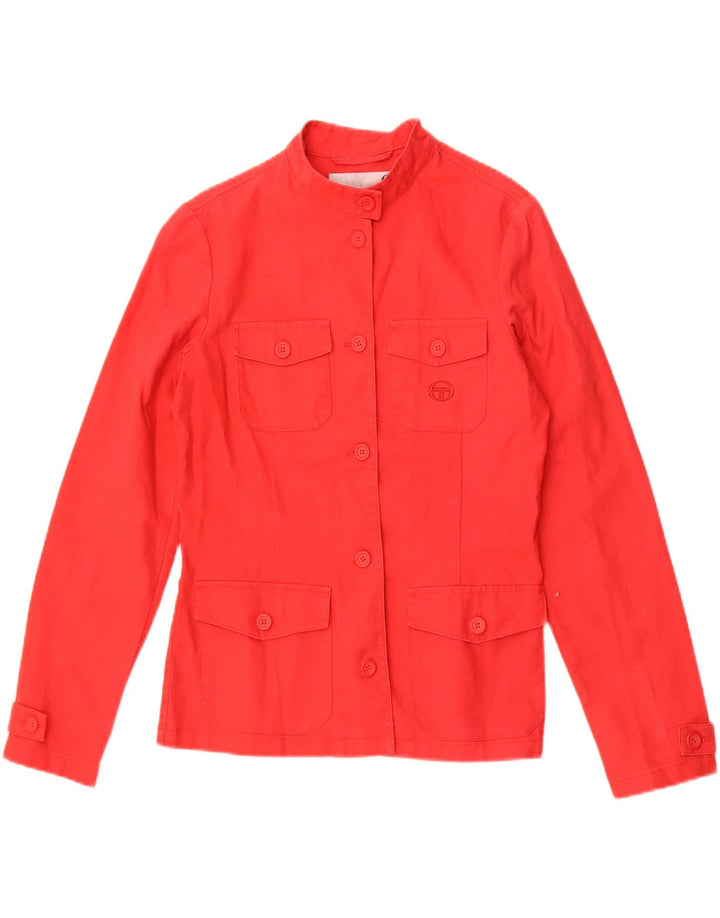 Sergio Tacchini Womens Utility Jacket IT 44 Medium Red Ramie