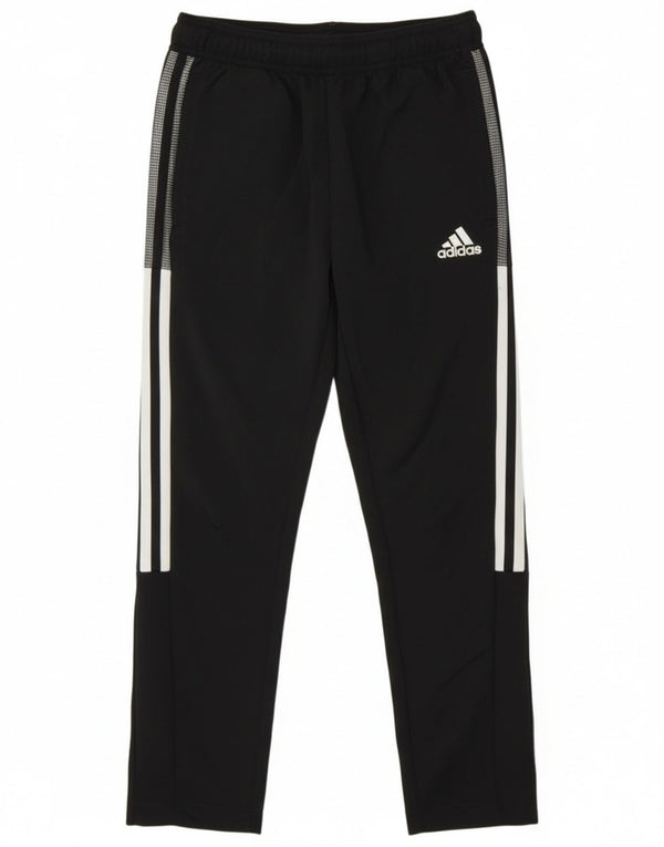 Adidas Boys Tracksuit Trousers Joggers 9-10 Years Black Polyester Sports