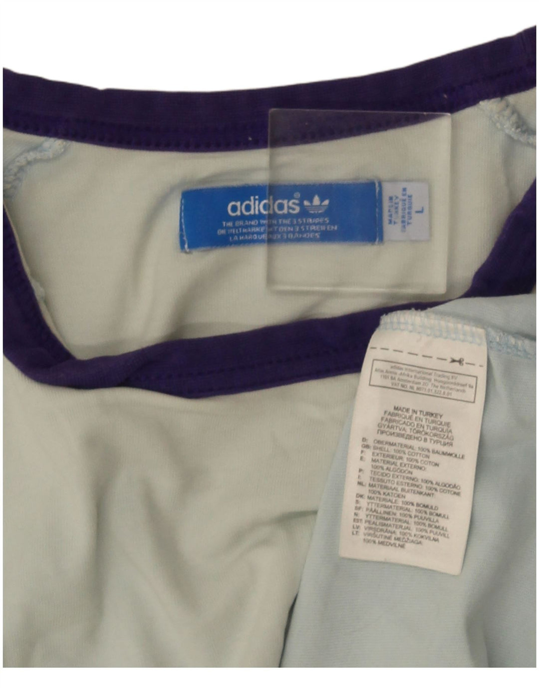 Adidas Mens T-Shirt Top Large Blue Cotton