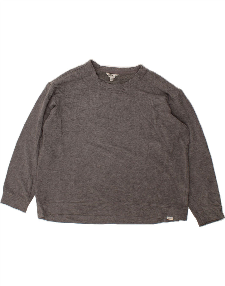 ORVIS Womens Oversized Sweatshirt Jumper UK 18 XL Grey Cotton Vintage Orvis and Second-Hand Orvis from Messina Hembry 