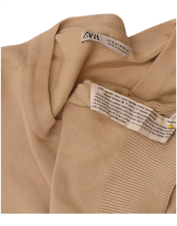 Zara Mens Vest Tank Top Medium Beige Cotton