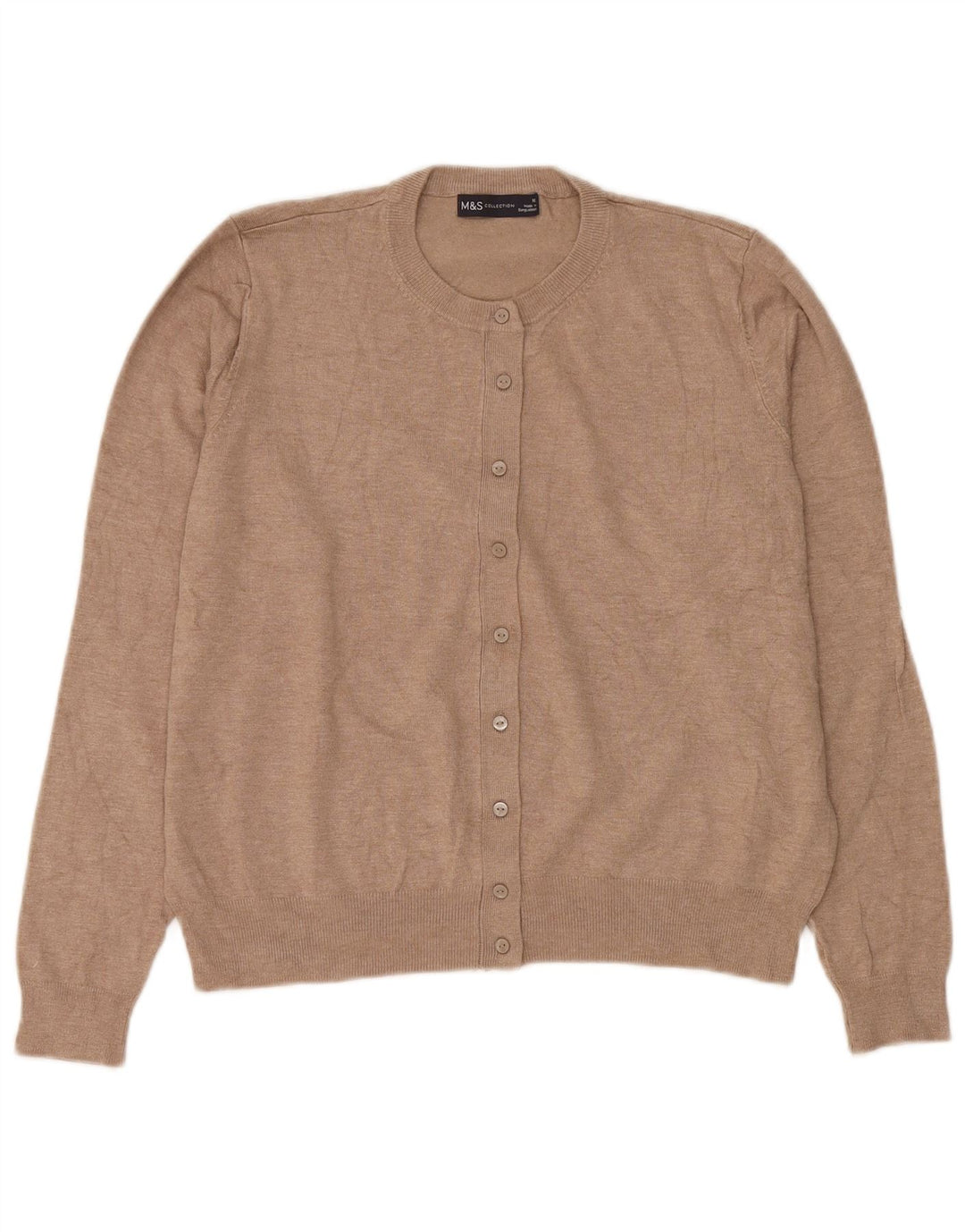 MARKS & SPENCER Womens Crop Cardigan Sweater UK 18 XL Beige Viscose