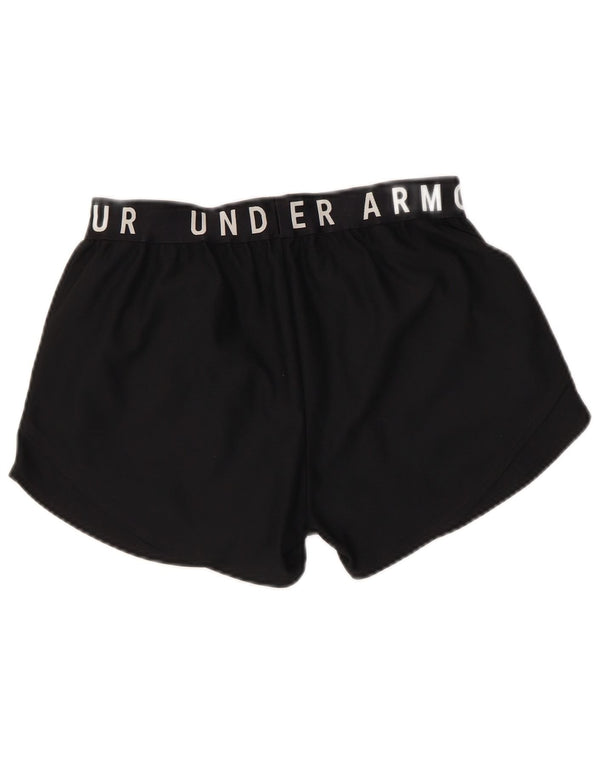 UNDER ARMOUR Womens Heat Gear Graphic Sport Shorts UK 10 Small  Black