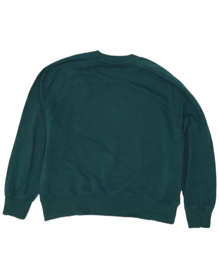Zara Womens Oversized Sweatshirt Jumper UK 14 Medium Green Cotton