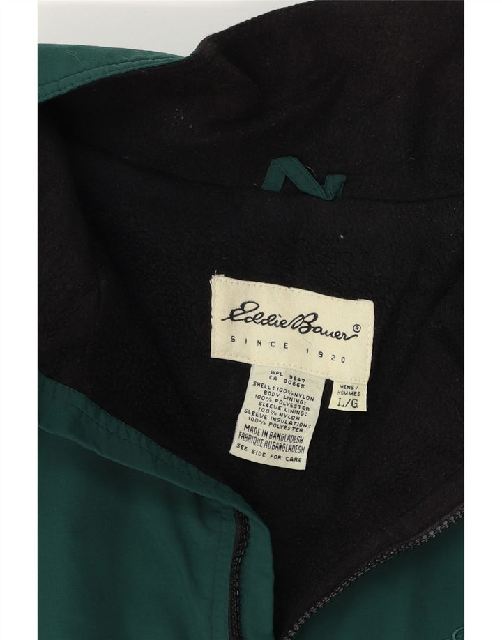 Eddie Bauer Mens Bomber Windbreaker Jacket UK 40 Large Green Polyester