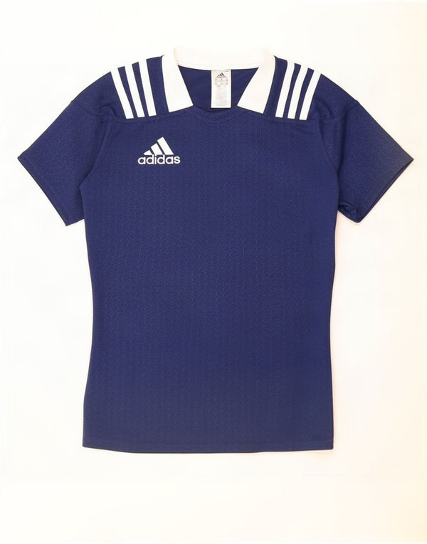 Adidas Mens T-Shirt Top Medium Navy Blue Polyester