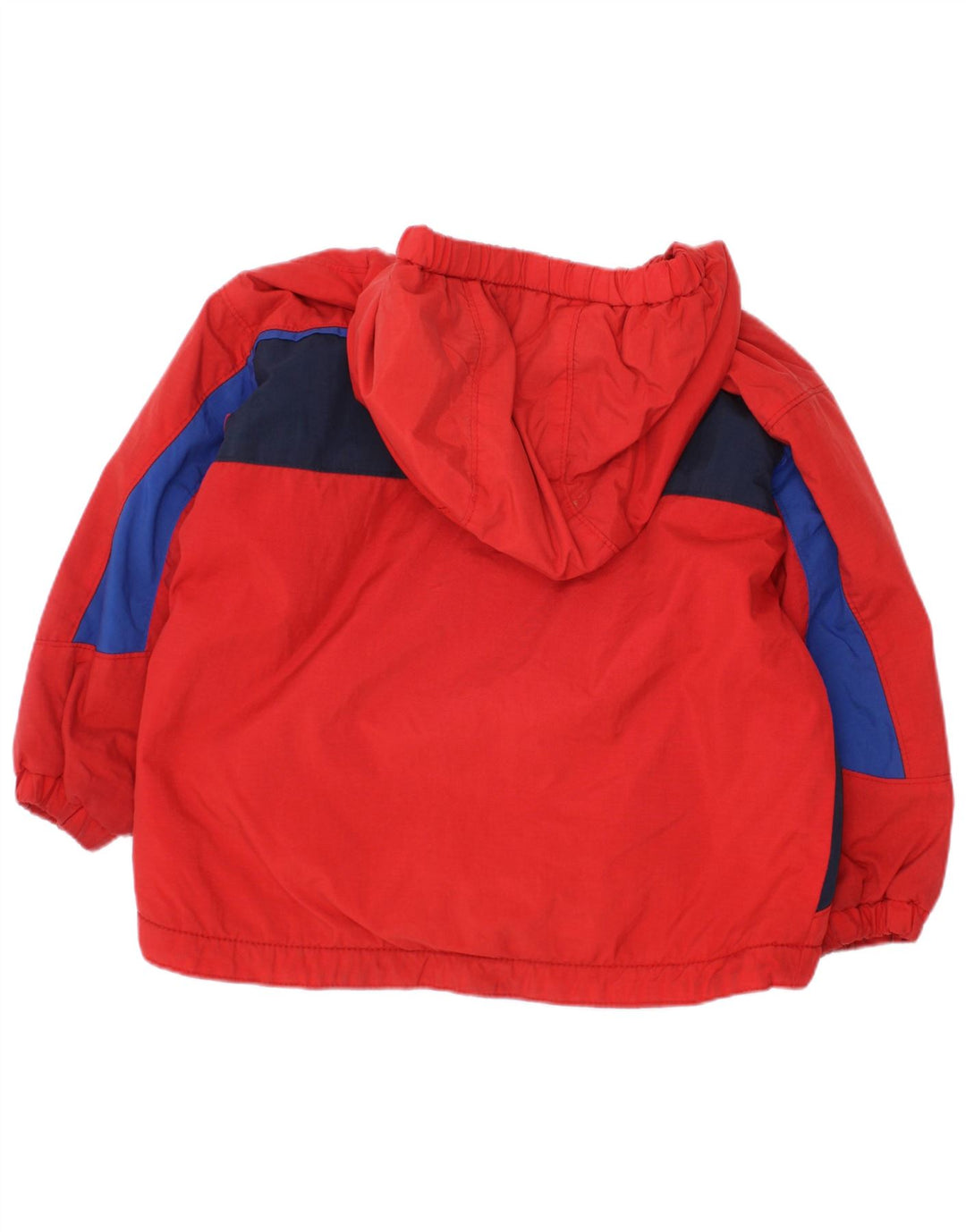 COLUMBIA Boys Hooded Windbreaker Jacket 2-3 Years Red Colourblock