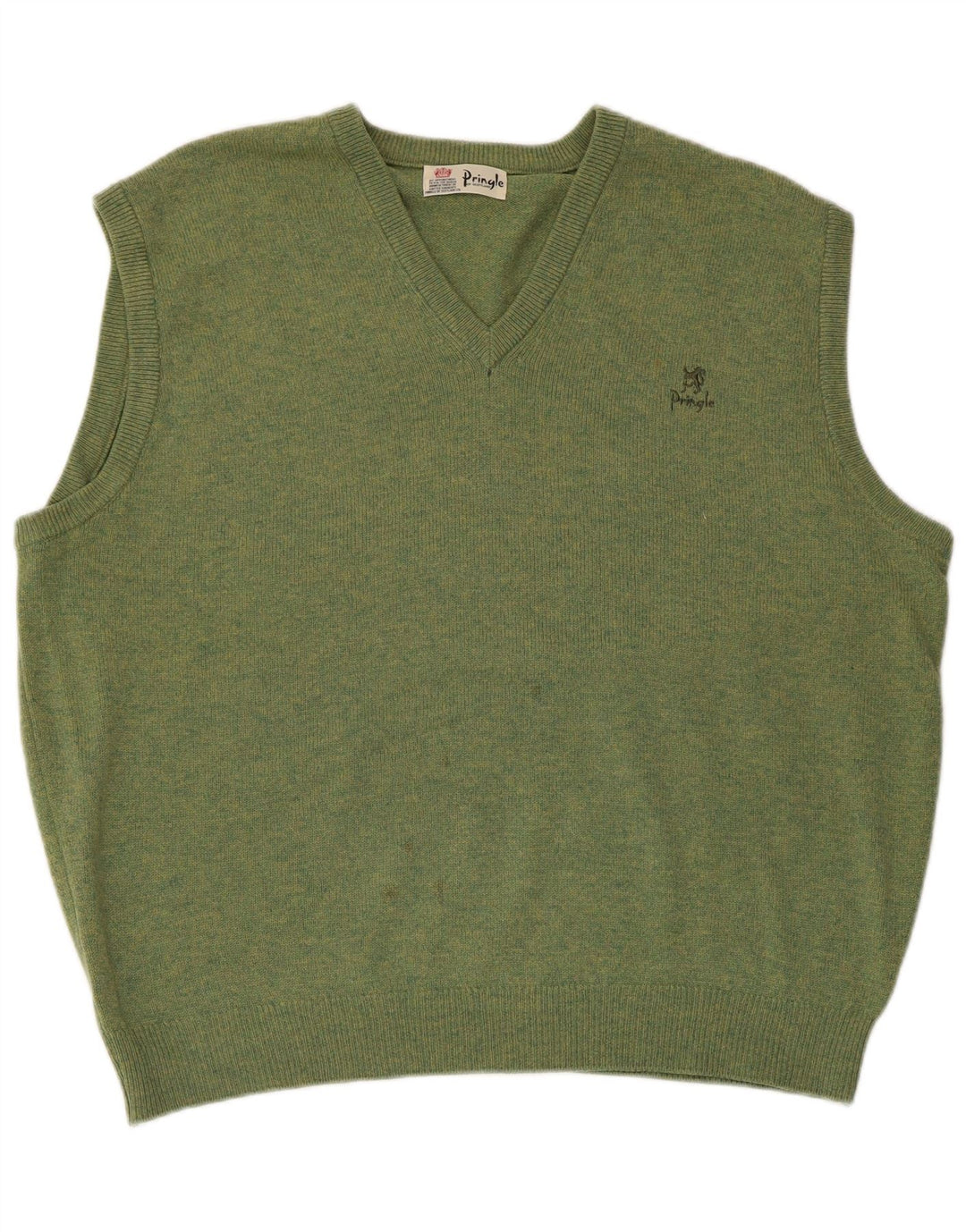 PRINGLE Mens Vest Tank Top XL Green Lambswool