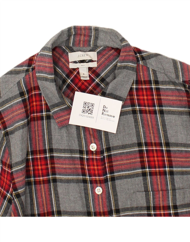 J. CREW Womens Boy Fit Flannel Shirt US 6 Medium Grey Check Cotton Vintage J. Crew and Second-Hand J. Crew from Messina Hembry 