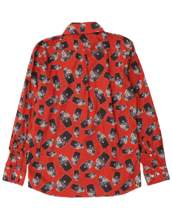 WAXMAN BROTHERS Mens Graphic Shirt Medium Red Cotton