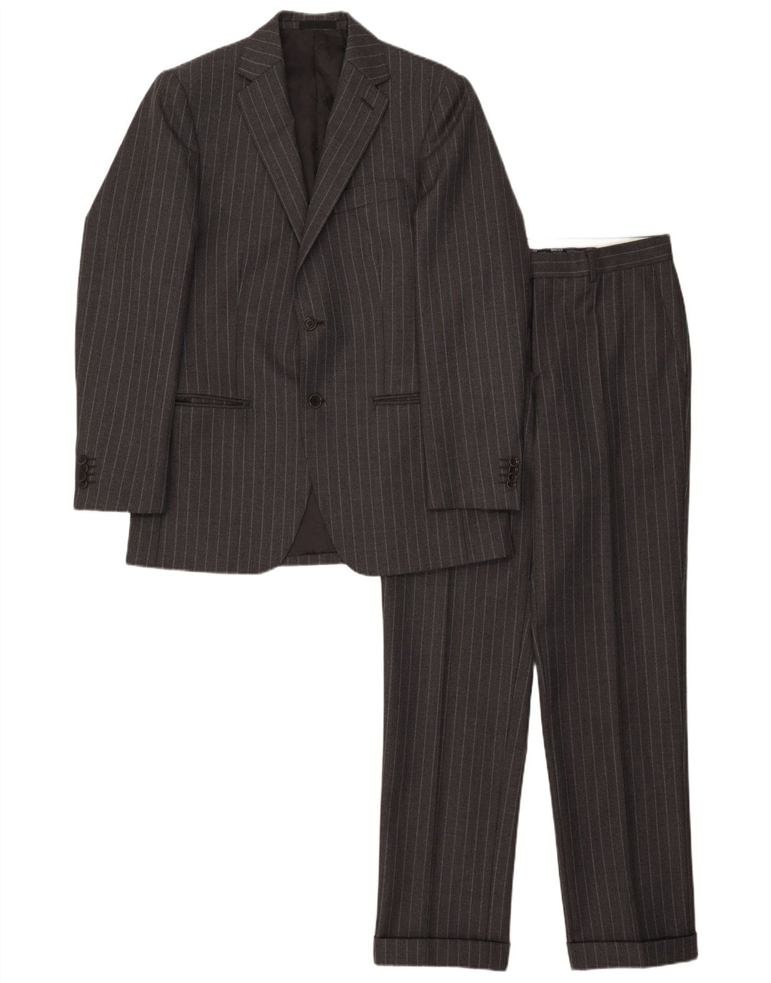 Boggi Mens 2 Button Piece Suit IT 48 Medium W31 L32 Grey Pinstripe Wool