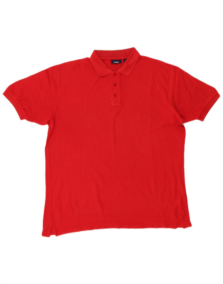 Fila Mens Polo Shirt Large Red Cotton