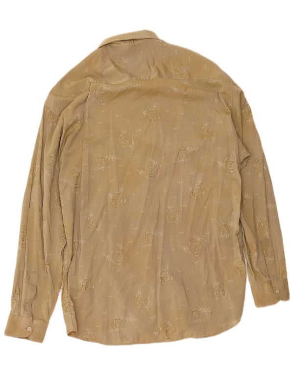 Mac Fashion Mens Abstract Pattern Shirt Large Beige