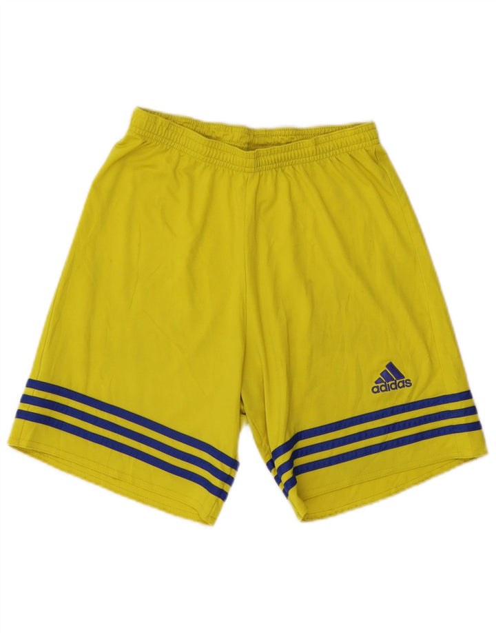 ADIDAS Mens Climalite Sport Shorts Small  Yellow Polyester
