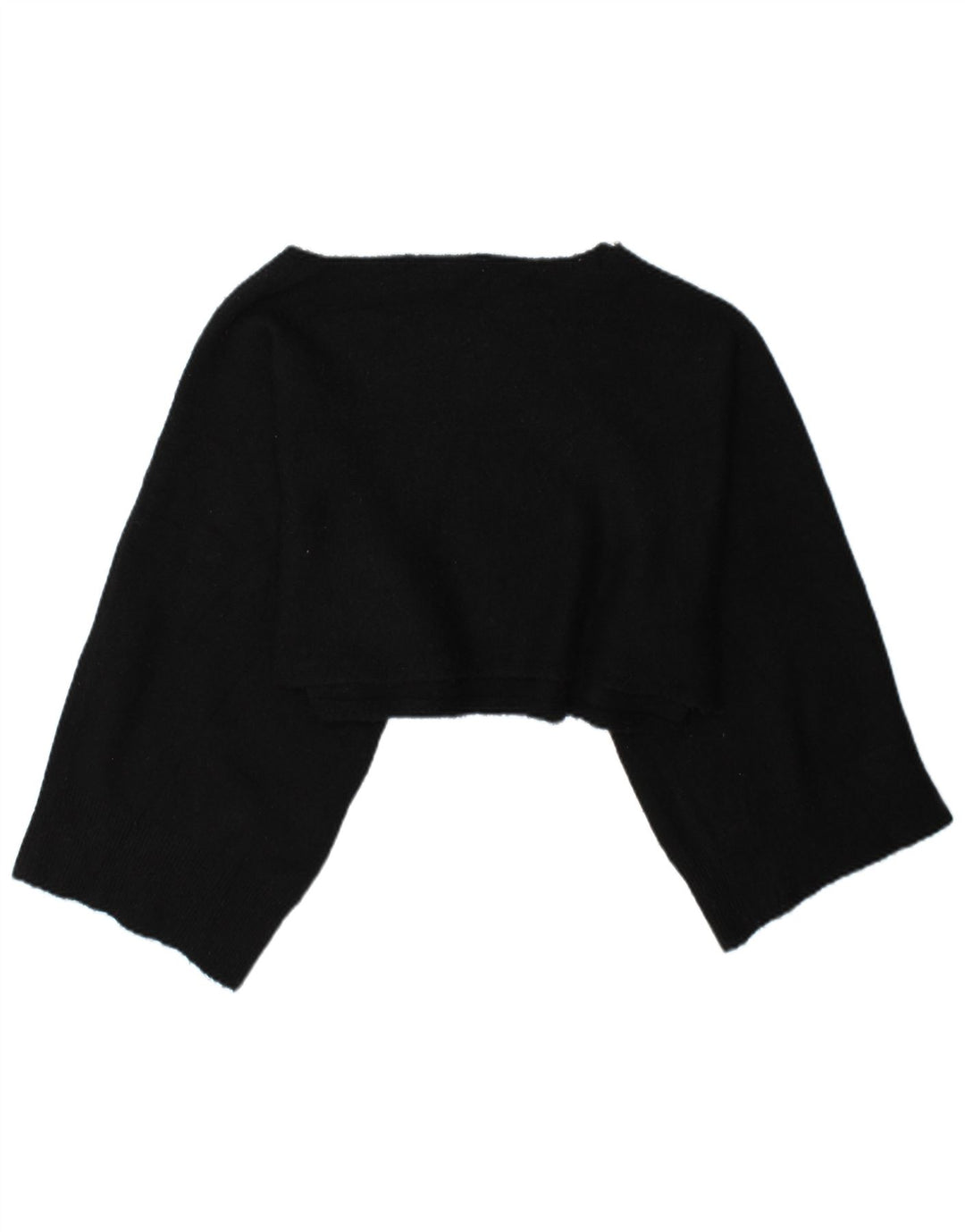 Zara Womens Crop Oversized Top Long Sleeve UK 14 Medium Black