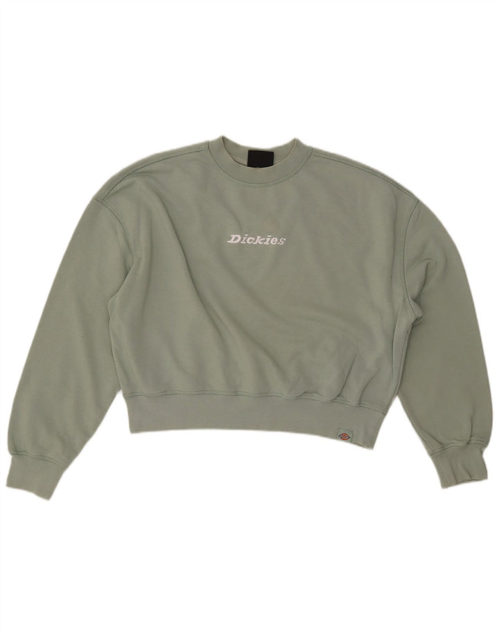 DICKIES Womens Oversized Crop Graphic Sweatshirt Jumper UK 14 Medium Green