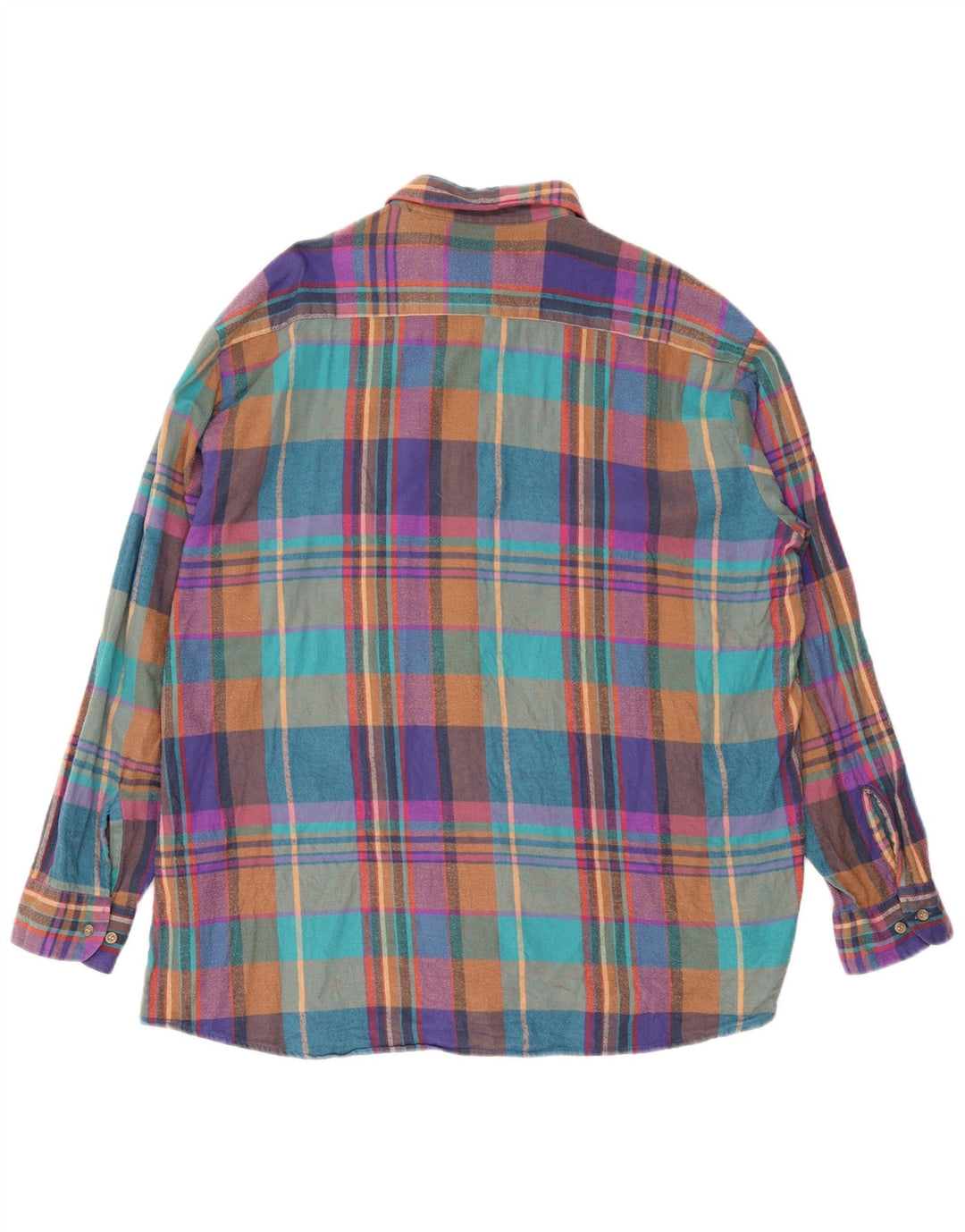 London Fog Mens Checked  Flannel Shirt XL Multicoloured Plaid Cotton