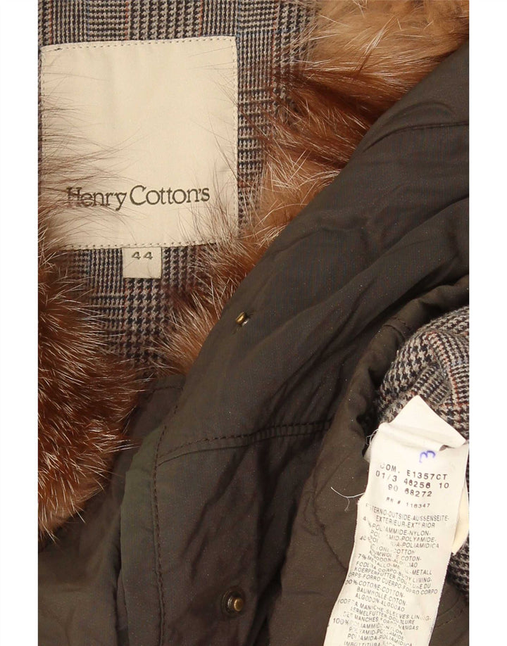 Henry Cottons Womens Parka Jacket IT 44 Medium Green Nylon