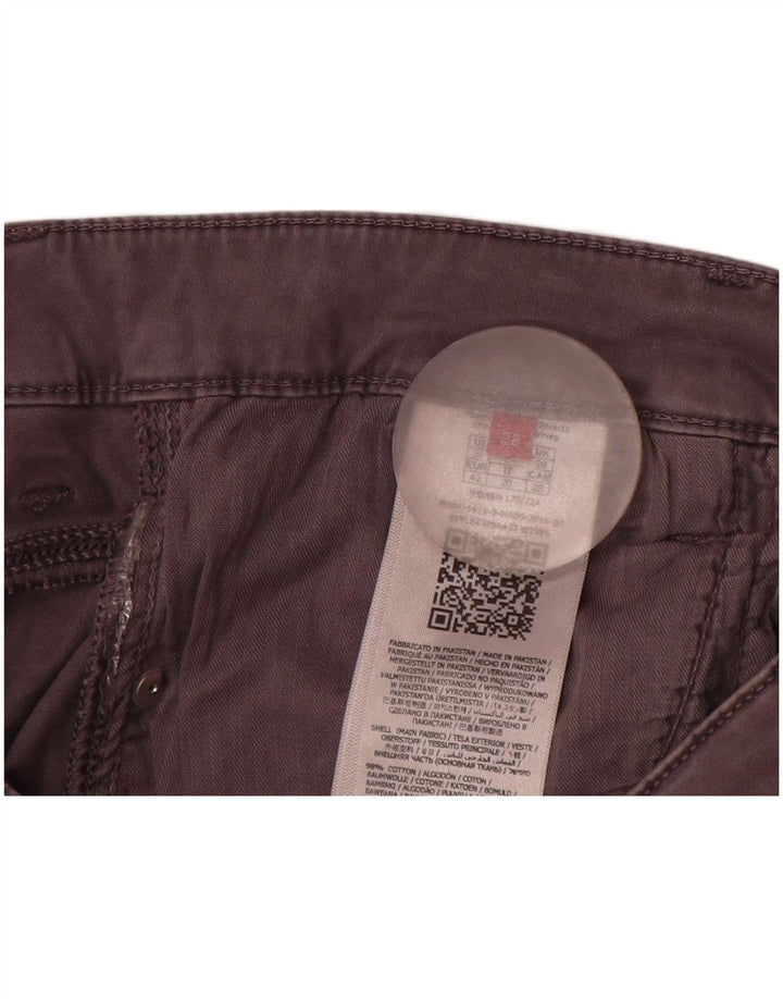 GUESS Womens Skinny Casual Trousers W28 L30 Grey Cotton