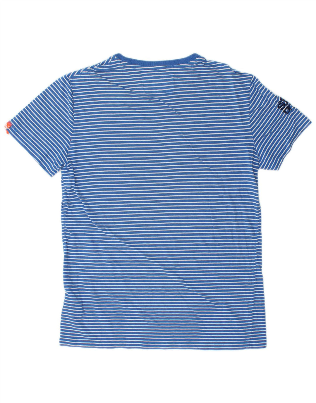 SUPERDRY Mens T-Shirt Top Small Blue Striped Cotton