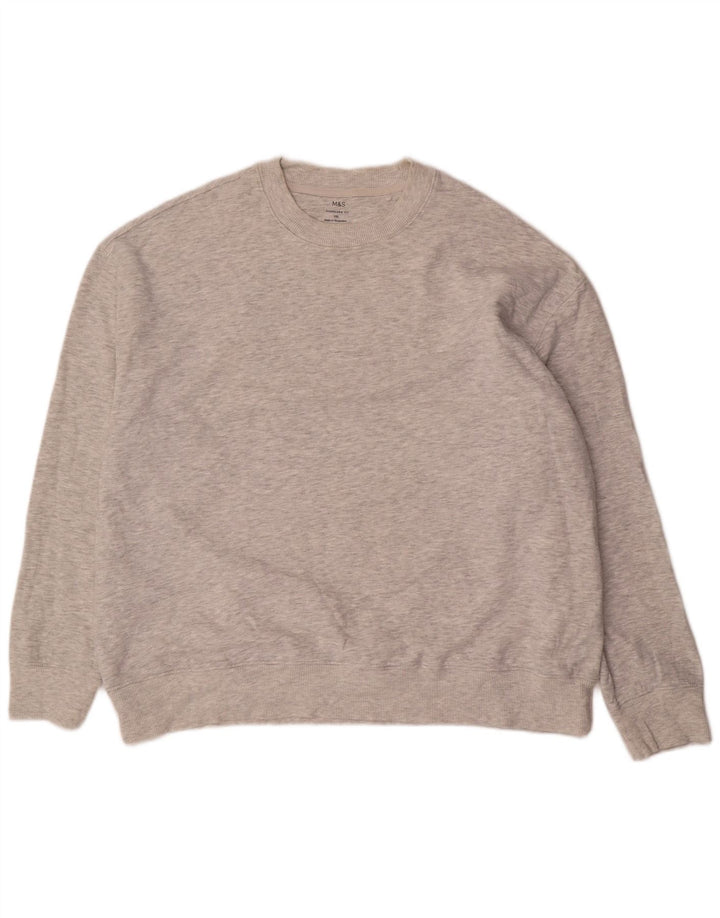 Marks & Spencer Mens Oversized Sweatshirt Jumper 2XL Grey Flecked Cotton