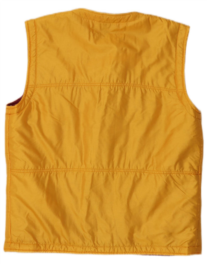 Vintage Womens Gilet IT 46 Large Yellow Floral Polyamide