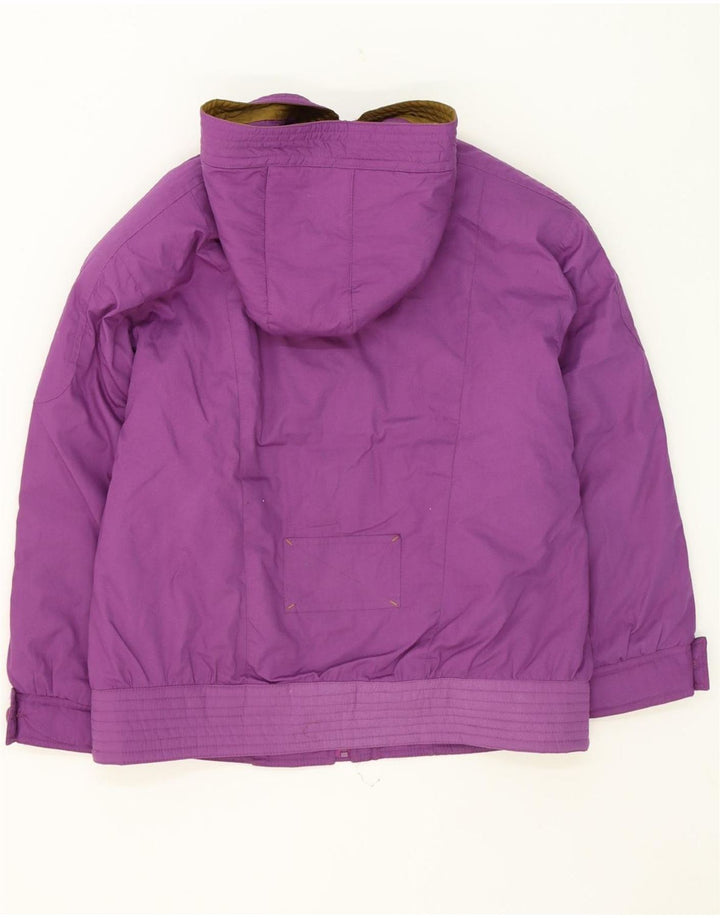 VINTAGE Womens Hooded Windbreaker Jacket EU 38 Medium Purple Polyester Vintage Vintage and Second-Hand Vintage from Messina Hembry 